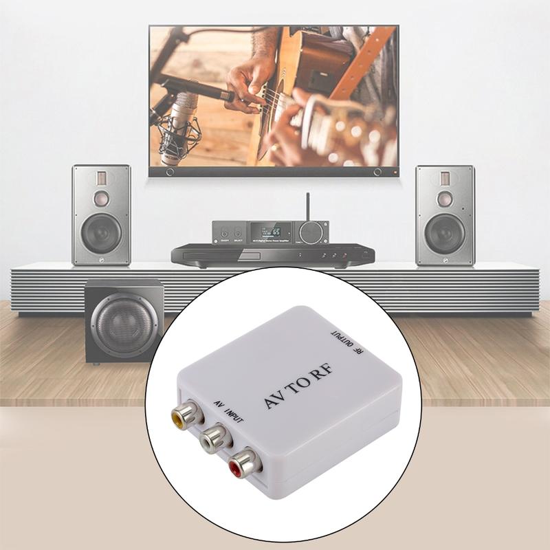 AV To RF Video Converter Adapter Box Support RF 67.25/61.25MHz TV Switcher RCA CVSB to RF Adapter Converter 8