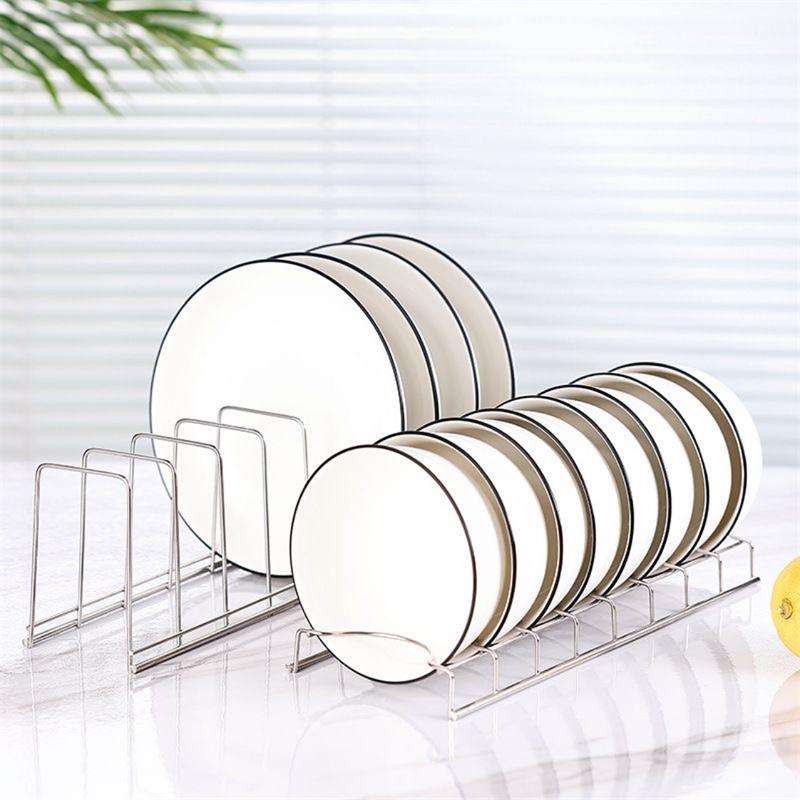 Product Introduction of 1PCS Stainless Steel Dish Rack Kitchen Dish Pan Plate Draining Rack Organiser 6