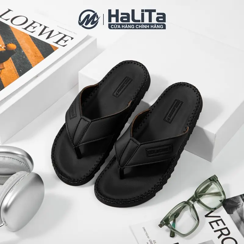 [ Kẹp Xỏ Ngón ] - Dép Nam Đế Doctor Cao Su Êm Nhẹ, Da Cao Cấp, Logo HDLUXURY Thời Trang  DéP 1