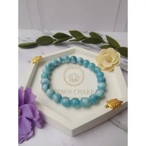 READY Gelang Batu Blue Aquamarine Asli Natural – Kristal Biru Laut | Healing Crystal | Batu Alam