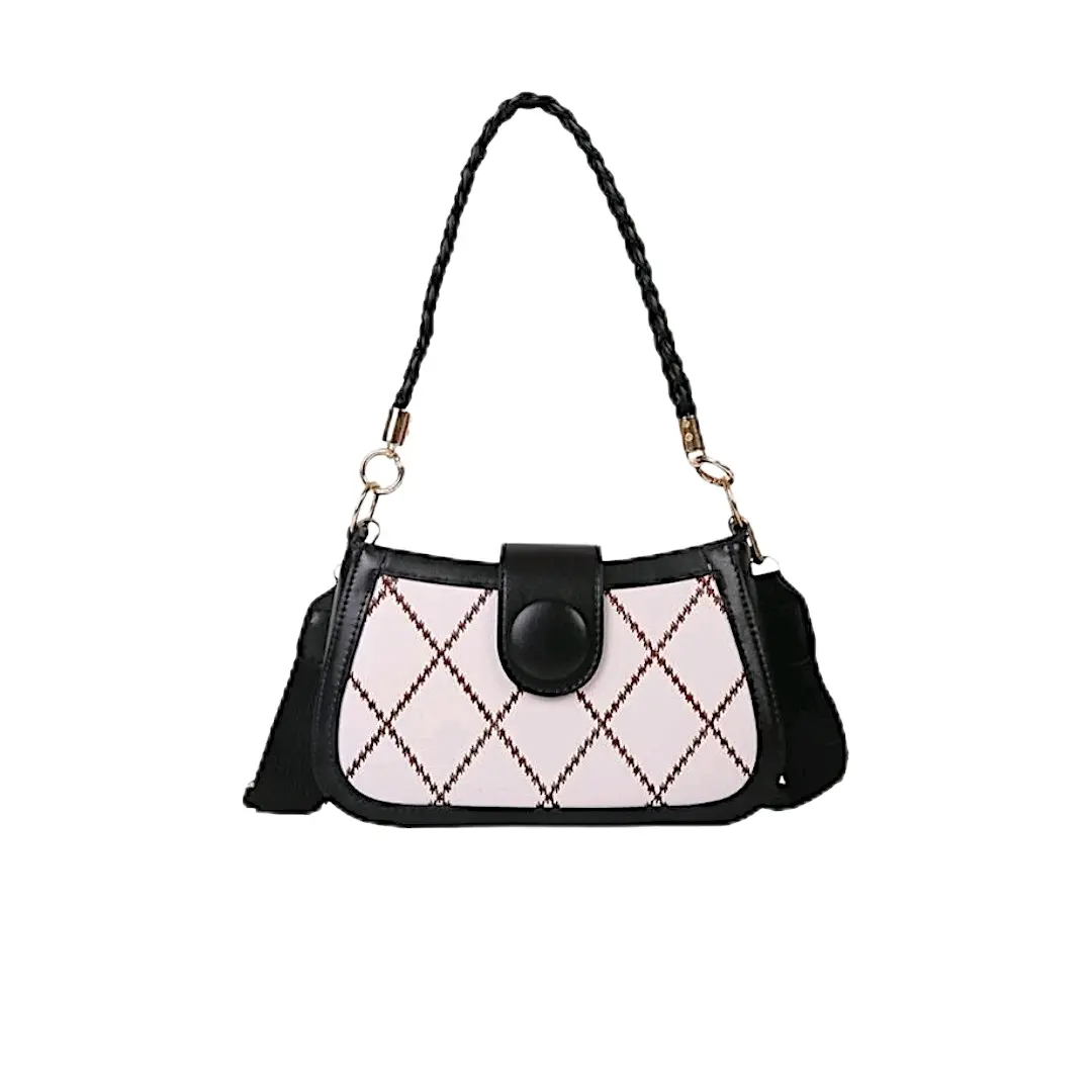 Tas Selempang Shoulderbag Remaja Wanita Terbaru Kekinian Bahan Kulit Pu Hitam Sintetis Tebal dan Halus Pink Slingbag