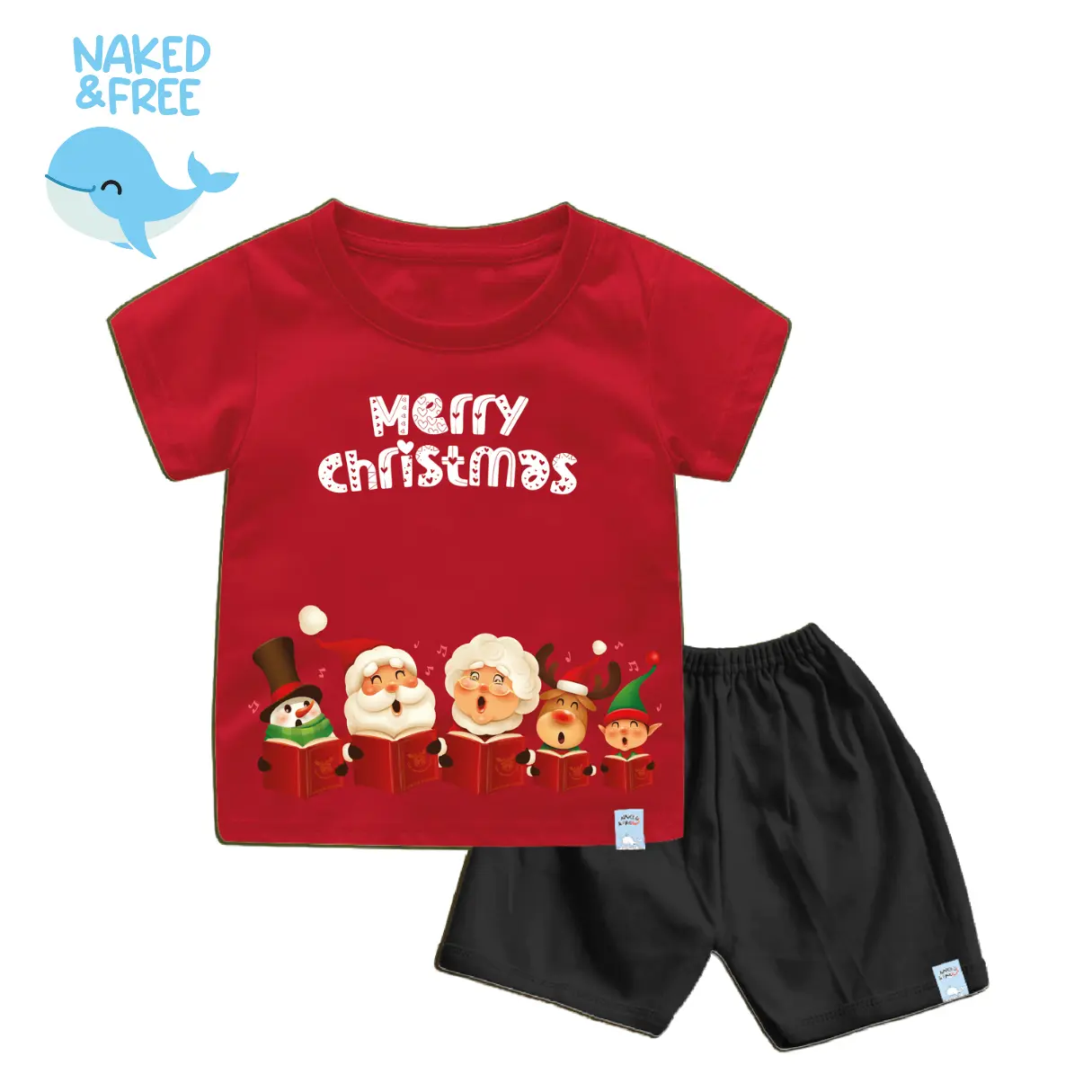Naked & Free Setelan Natal Bayi & Anak Christmas Messing Usia 6 Bulan Sampai 8 Tahun Bahan Katun Combed 30s