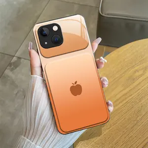 Berlaku untuk iPhone 13 Casing ponsel anti jatuh kaca gradien jendela besar-BLK