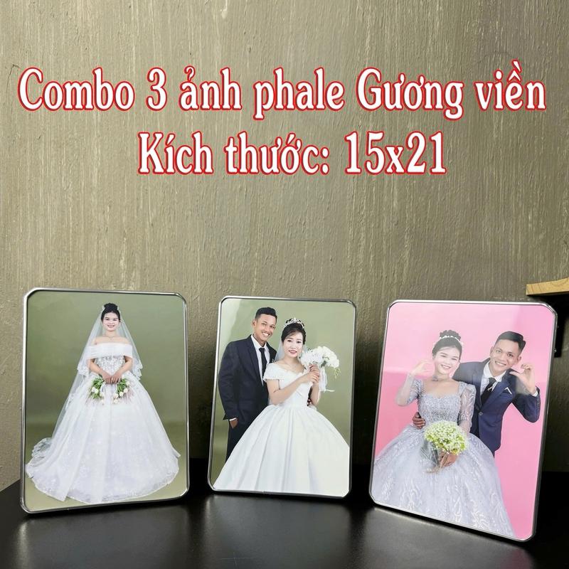 Combo ảnh để bàn  tráng gương có khung - Decor Phòng
