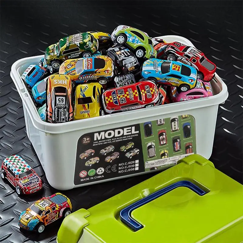 Random Color Pull Back Car Toy, 1 Box Model Car Toy with Storage Box, Model & Toy Vehicles for Boys & Girls 5