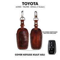 Gambar Jayuwan Cover Keyless TOYOTA ALPARD , VELLFIRE , ESTIMA - Brown dari Jayuwan Leather Kab. Garut 1 Tokopedia