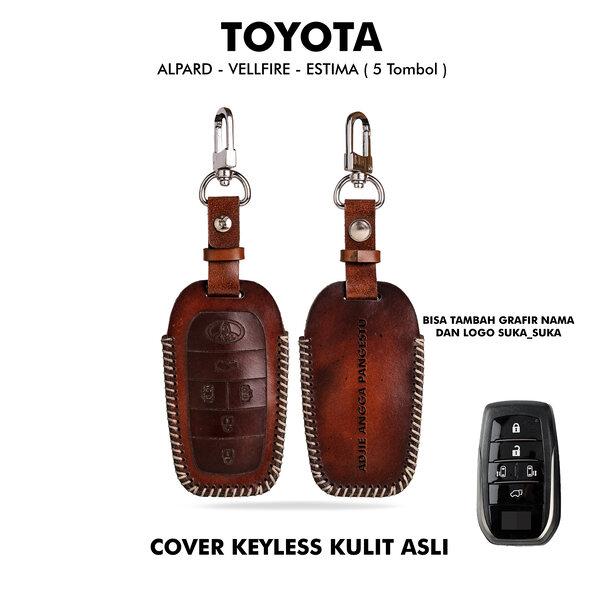 Gambar Jayuwan Cover Keyless TOYOTA ALPARD , VELLFIRE , ESTIMA - Brown dari Jayuwan Leather Kab. Garut Tokopedia