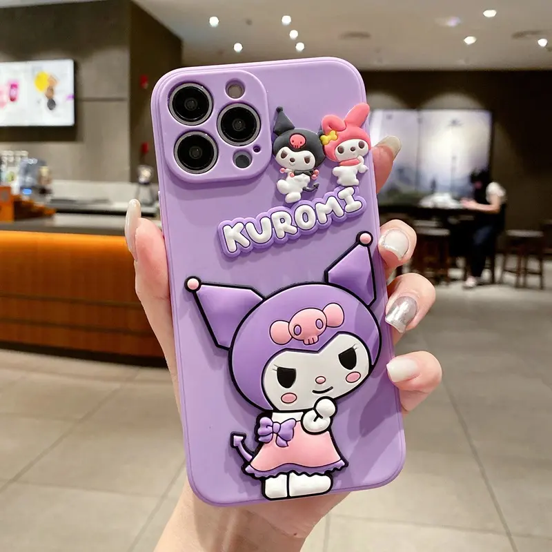 Ốp Điện Thoại Hoạt Hình Kuromi, Mềm Và Dễ Thương, Tương Thích Với iPhone 15, 14, 13, 12 Mini, 11 Pro Max, 6, 6S, 7, 8 Plus, X, XS Max, XR Phụ Kiện 3