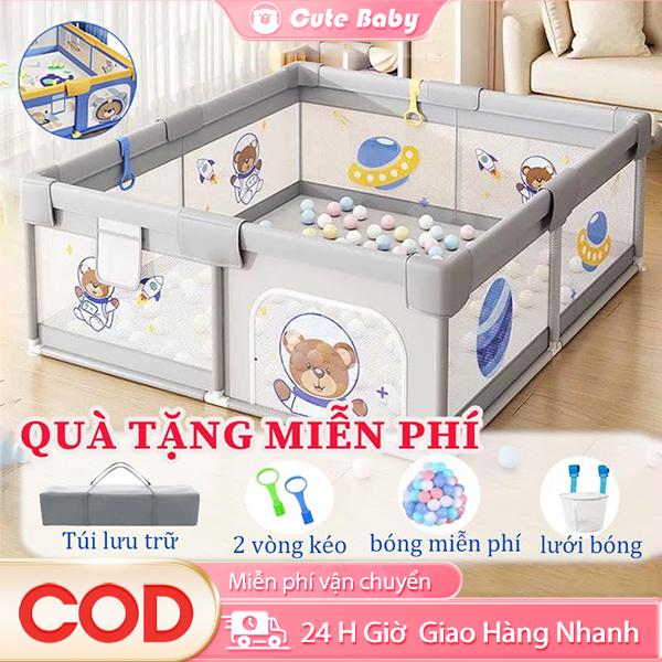 Quây Bóng Cho Bé Beige,Nhựa HDPE An Toàn Tuyệt Đối Cho Bé ,Khung Inox và Thép Dày Dặn +Bóng play  pen Đồ Chơi