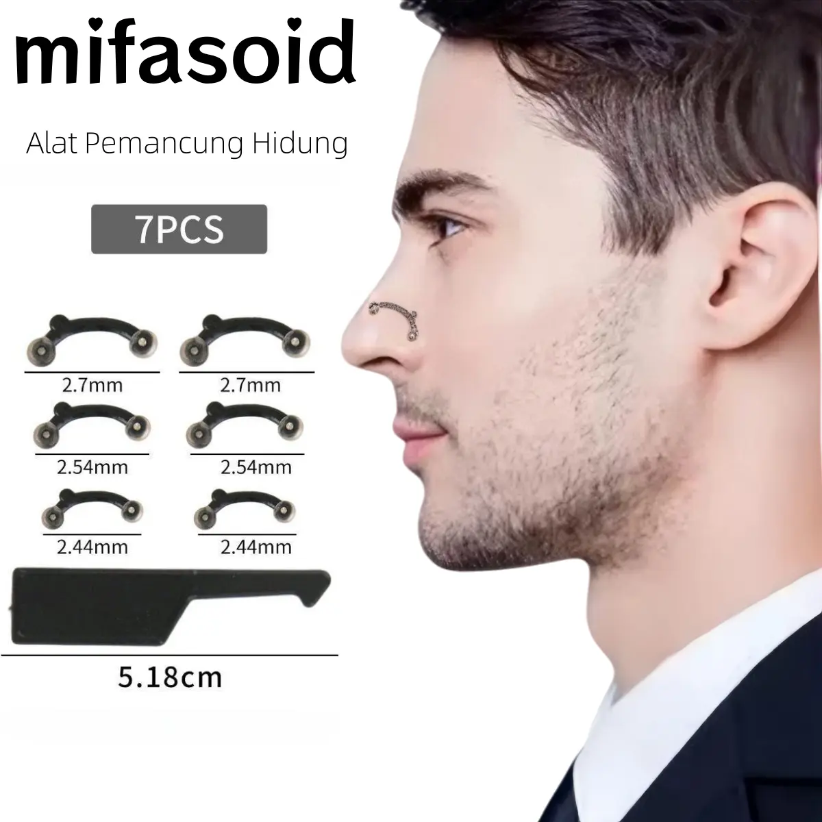 [ready]Alat pemangkas hidung tak terlihat Penyangga lubang hidung Alat Pemancung Hidung  Magnet Nose Strip Nasal Dilator Anti 7PCS Alat Pemancung Hidung Senjata ajaib pengangkat hidung 3D Korea Aman cod