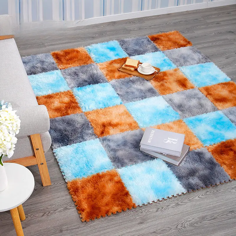 Thảm Tập Bò Cho Em Bé Trẻ Em Thảm trải sàn ghép nối bề mặt sang trọng đầy màu sắc Tie-Dyed cho phòng khách phòng ngủ Thảm nối tiếp Thảm treo tường 1