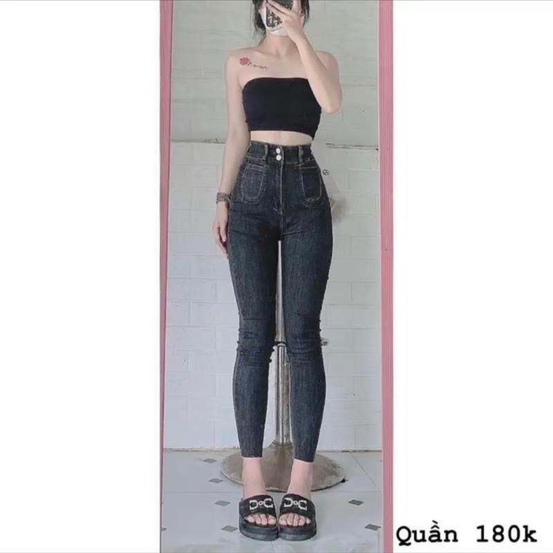 Quần jeans ôm vn cạp cao có dãn tốt