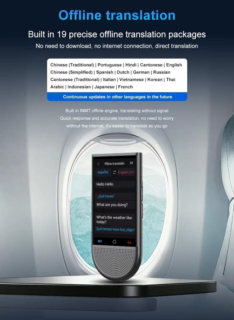 Product Introduction of Latham S15 4G Portable AI Translator 16GB Memory 148 Language Smart Translate In Real Time Voice Photo Offline Translated 4