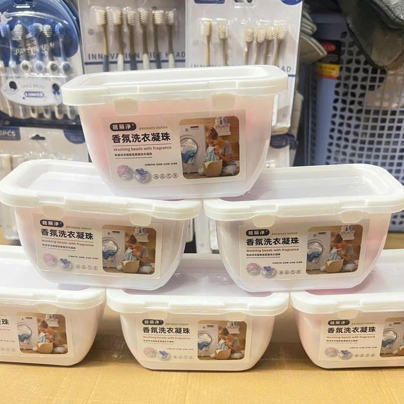 Hộp Viên Giặt Xả Tím Hồng Quần Áo Mềm Mại Thơm Dịu 3 In 1 - Làm Sạch 3