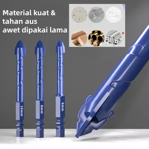 Sharp Mata Bor Multifungsi Sharp Teeth 4pcs 6/8/10/12mm Bor Keramik Kaca Beton Kayu Logam Tajam Kuat Anti Selip Hemat Waktu