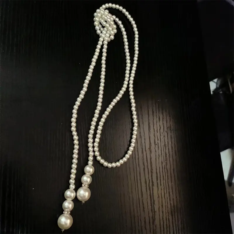 Vòng Cổ Áo Len Mô Phỏng, Hai Lớp, Thanh Lịch, Dành Cho Nữ, Vòng Cổ Nữ, Vòng Cổ Dây Chuyền Dài 8