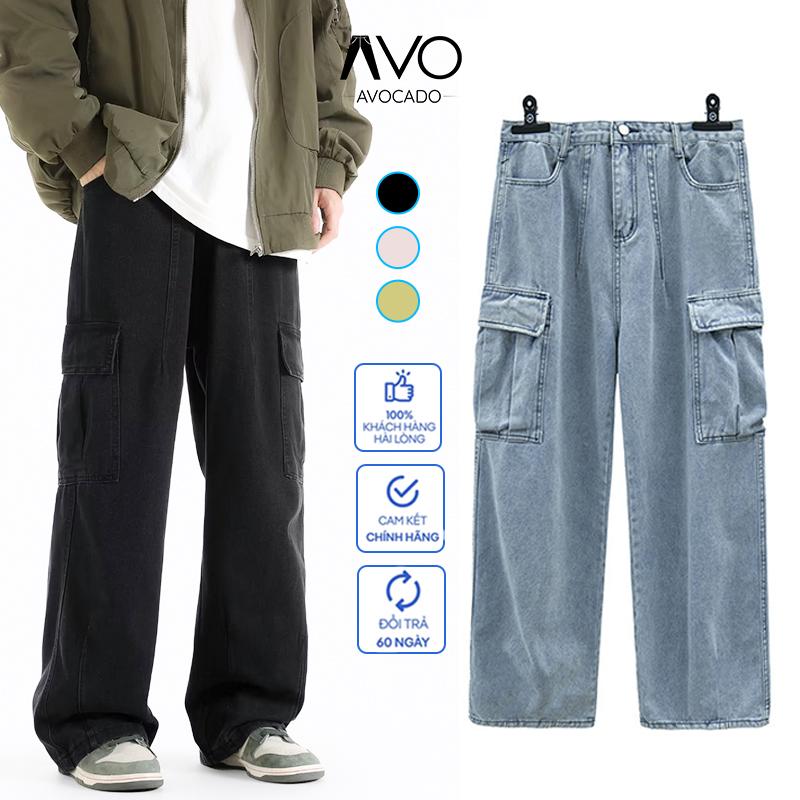 Quần Jeans baggy nam nữ ống rộng suông túi hộp Unisex QCCC siêu phẩm túi hộp - Avocado Menswear Pants