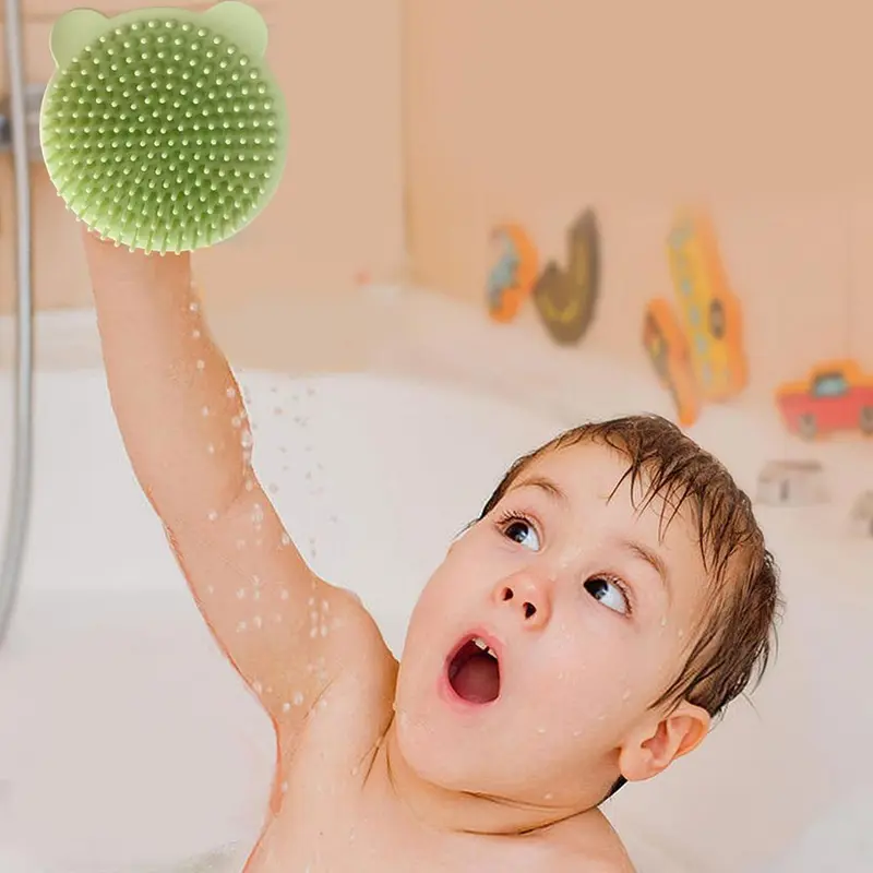 Bàn Chải Gội Đầu Bằng Silicon Mềm, Dành Cho Tắm Em Bé Và Trẻ Sơ Sinh, Máy Massage Da Đầu Cho Trẻ Em, Màu Trơn Thích Hợp Cho Bé Trai Và Bé Gái, Đồ Dùng Trẻ Em 7