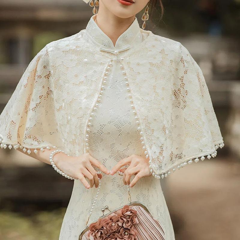 Product Introduction of Improved Cheongsam 2024 New Two-Piece Suit National Style Daily Wearable Summer Lace Young High-End Elegant Women 1