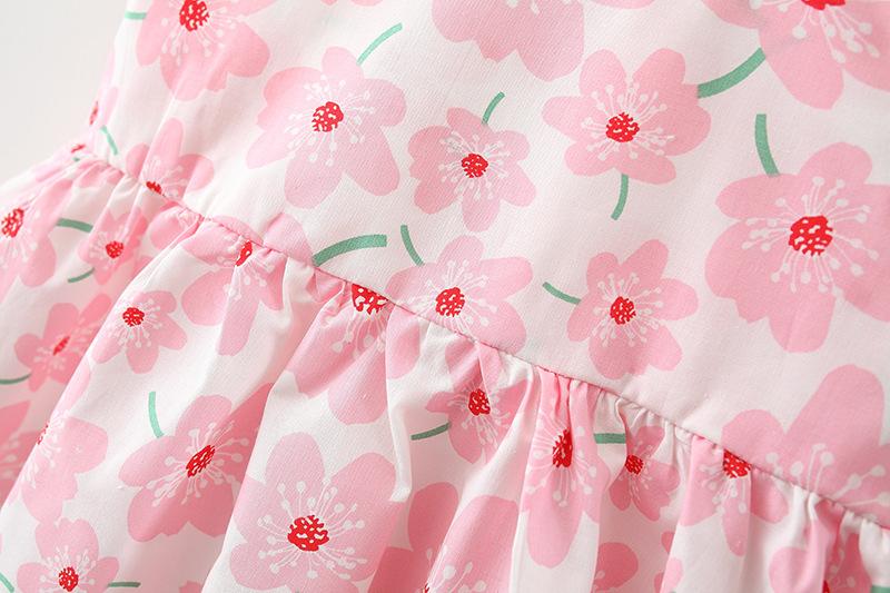 Product Introduction of New Style Sweet Fashion Floral Princess Dress for Baby Girls with Hood and Bowknot Korean Style Puffy Dress 12