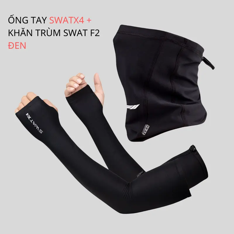 Combo Khăn SWAT F2, Ống Tay Swat Thể Thao Chống Nắng, Co Giãn, Thoáng Mát Và Thoải Mái - khan trumdau Sports Gloves Thun mask gym trumninja Tập Thể Dục phukien thethao unisex thoáng khí 3