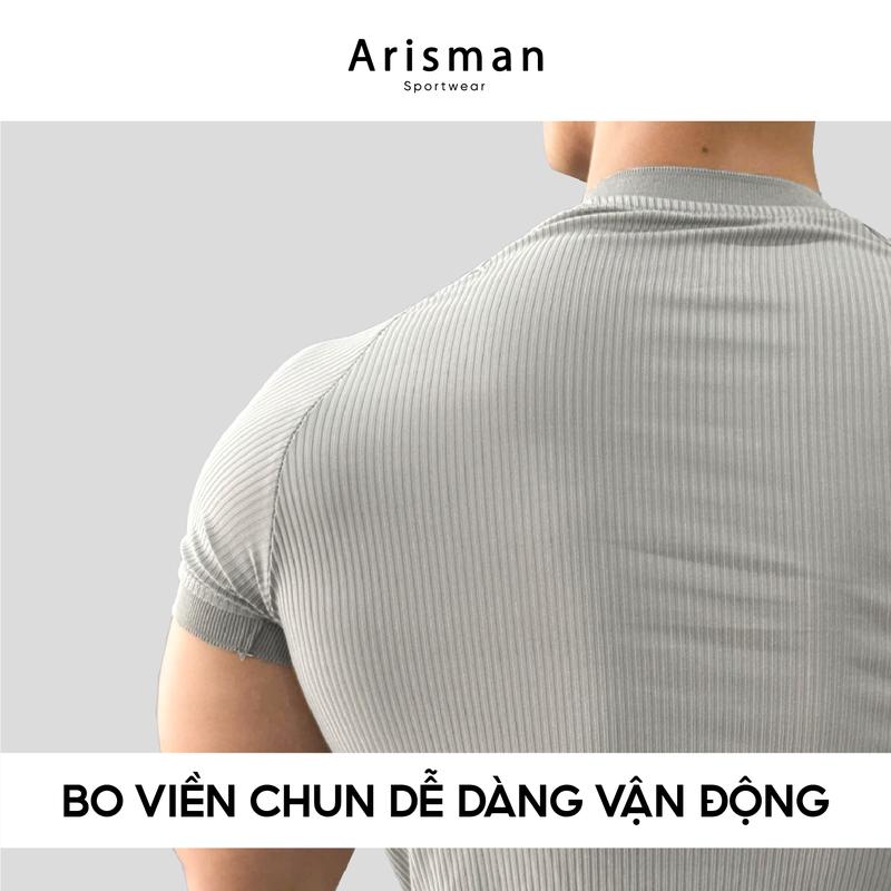 (Ưu Đãi Mở Bán) Áo Thun Thể Thao Nam CỔ KHUY Arisman Sport - Chất Vải Mát Lạnh Thoáng Khí, Co Giãn, Thoải Mái Vận Động Tập Gym 2