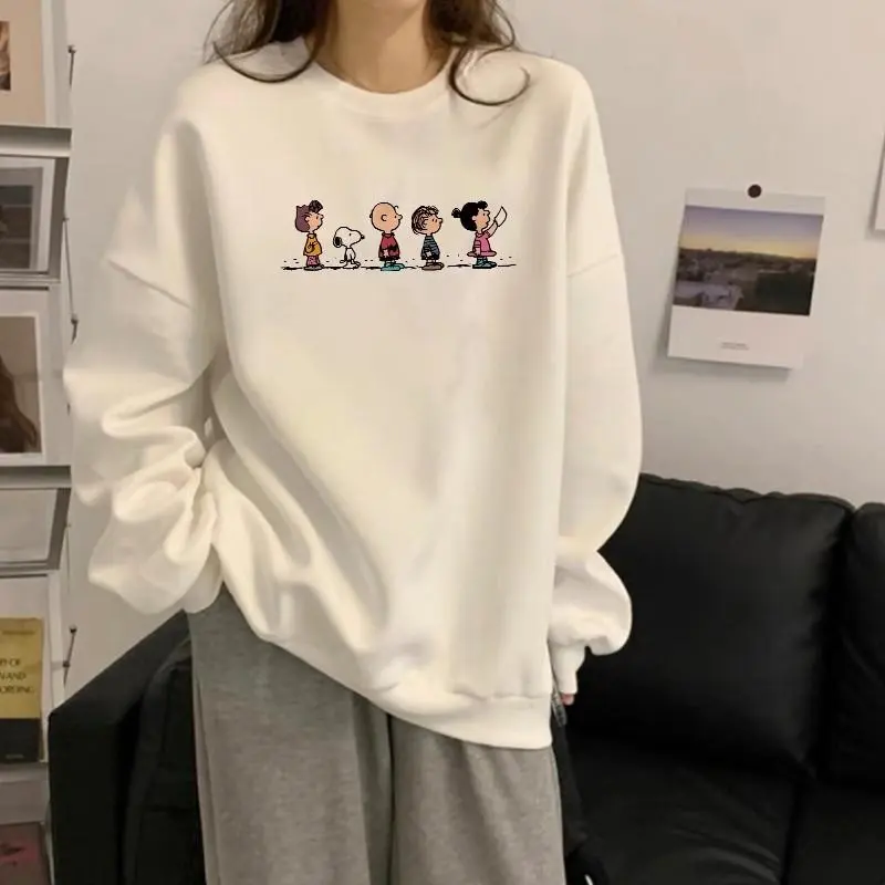 Sweater Lengan Panjang Oversized Korean Style/Switer Wanita Oversize Kaos Pola Snoopy Korean Style Cotton