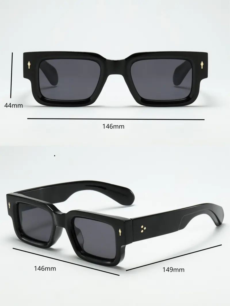 Product Introduction of Unisex Vintage Trendy Square Frame Sunglasses, Retro Casual Sunglasses for Everyday Use, Fashion Accessories for Outdoor Activities 1