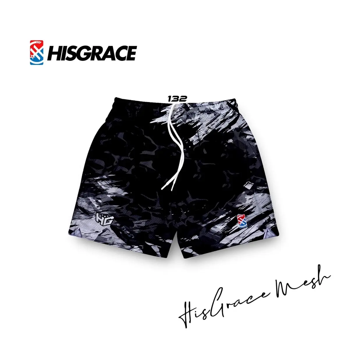 132 His grace mesh shorts quality mesh shorts daily lifestyle Menswear Pockets Man Tropical Lingerie Graphics