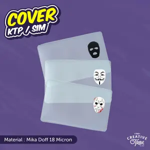 Topeng - Cover KTP / SIM Karakter Unik - Sampul Plastik Mika Pelindung Kartu Mask Rampok
