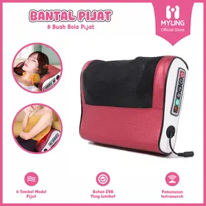 MYUNG Bantal Pijat 8 Bola Massage Pillow Leher Punggung dan Tulang Belakang Portabel Car And Home