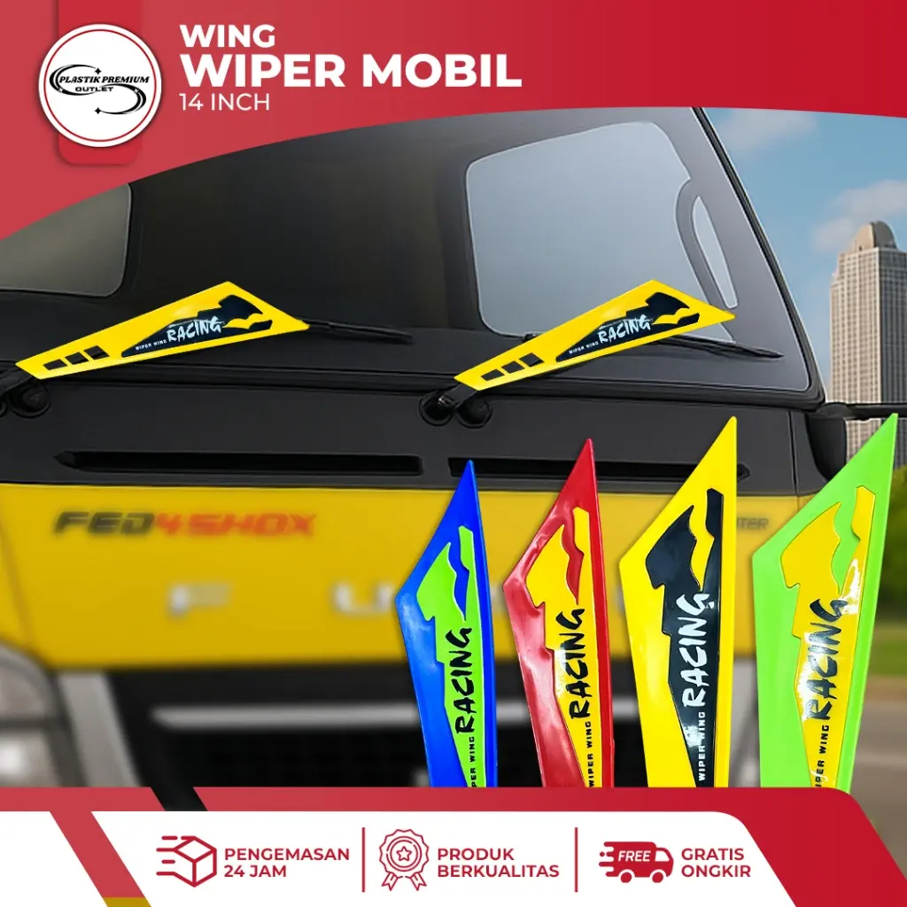 WIPER WING 14 INCH MOBIL TRUK BAHAN AKRILIK KUALITAS PREMIUM TIDAK MUDAH PECAH