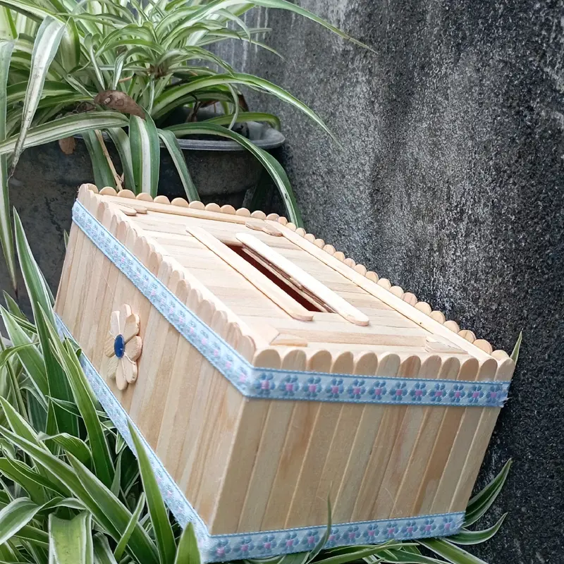 kerajinan tangan kotak tisu dari stik es krim 3
