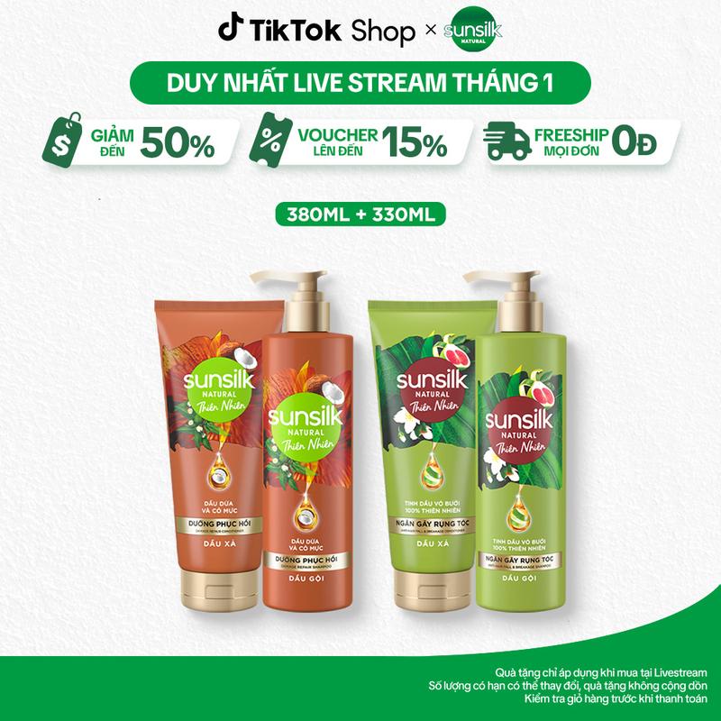   1  Dầu gội xả Sunsilk Thiên nhiên Dưỡng Phục Hồi Chuyên Sâu từ Gốc 380ml 