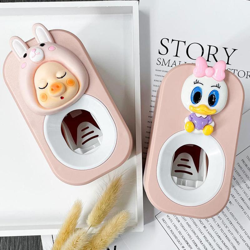 Dụng Cụ Lấy Kem Đánh Răng Kem Đánh Răng Tự Động, Dụng Cụ Lấy Kem Đánh Răng Lười Biếng, Thiết Kế Hoạt Hình Dễ Thương, Treo Tường Cho Trẻ Em, Không Cần Đục Lỗ, Giá Để Đồ. 7