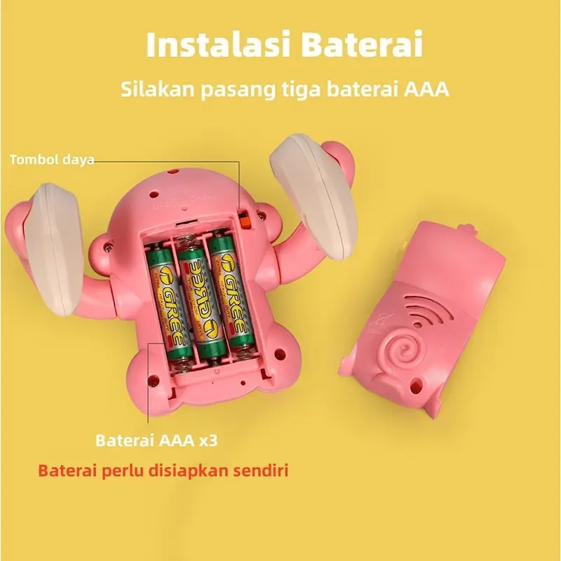 Monyet Rolling Jungkir Balik/Mainan Monyet Tumbling  Listrik/Anak Listrik Kontrol Suara Pencahayaan Induksi Musik Monyet Tumbling/Mainan Monyet 5