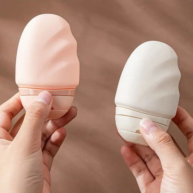 Chai Lưu Trữ Cầm Tay Chai Xẻ Tà, Có Kích Thước 55ml Và 85ml, Nắp Đẩy Lên, Làm Bằng Silicon, Thích Hợp Đi Du Lịch, Chống Rò Rỉ, Chai Rỗng, Có Thể Nạp Lại 6