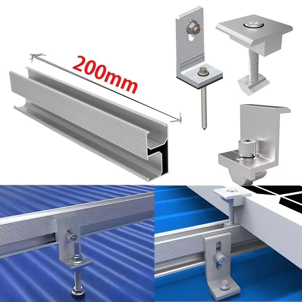 Solar panel PV profile Alu mounting rail Flat roof Metal roof Solar rail