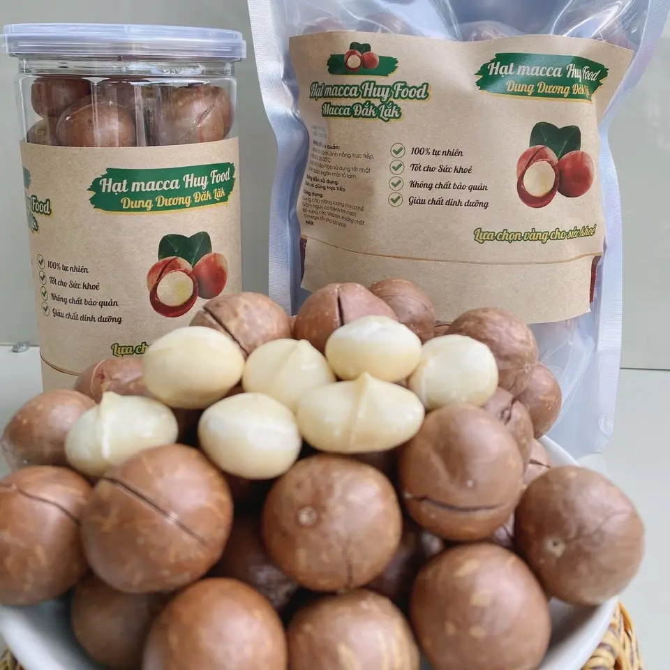 1kg Hạt Macca Sấy Đăk Lăk (2 Lon/Túi Zip) Dung Dương Đăk Lăk Ăn Vặt Thức Ăn Nuts Snack Food