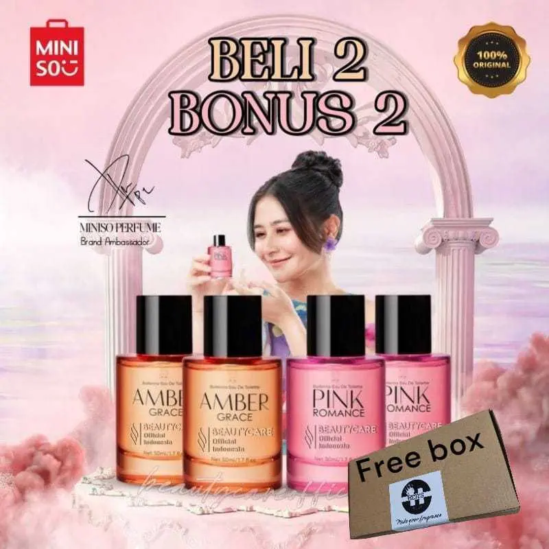 COD PARFUM WANITA BUY 1 GET 4 ( PAKET BUNDLING ) PARFUM MINISO AMBER GRACE + PINK ROMANCE BEST SELLER PEREMPUAN VIRAL TERLARIS DAN TERMURAH octarine