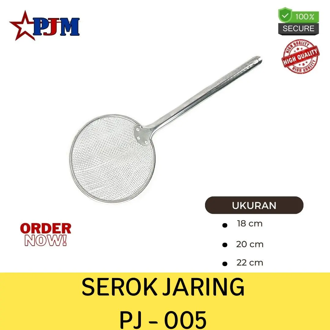 Saringan Serok Jaring Gagang Stainless Tebal Diameter Tebal