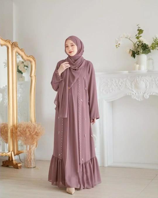 Product Introduction of Abaya syahira set outer abaya turkey remaja dan dewasa warna l hitam mewah elagan Gamis Muslim Wanita bahan Ceruty abaya crystal Mutiara Payet Syari Ibu Dress Simple Kondangan Basic Lebaran Pesta 3