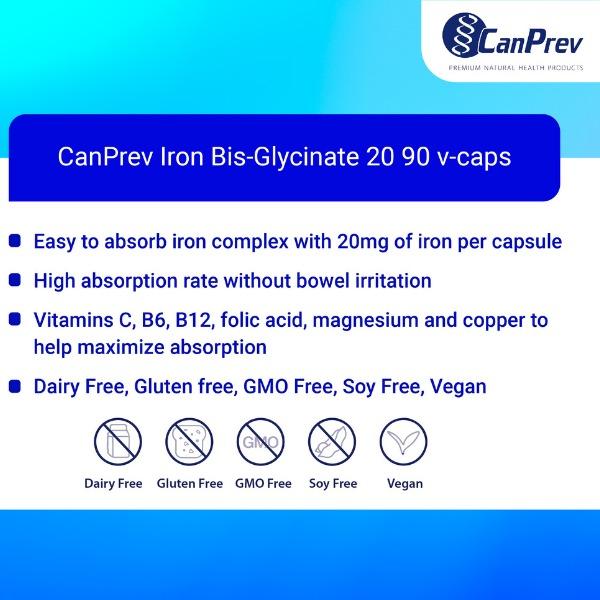 Viên uống bổ sung sắt Canprev Iron Bis Glycinate 20mg hỗ trợ sức khỏe, bổ máu 90 viên 5