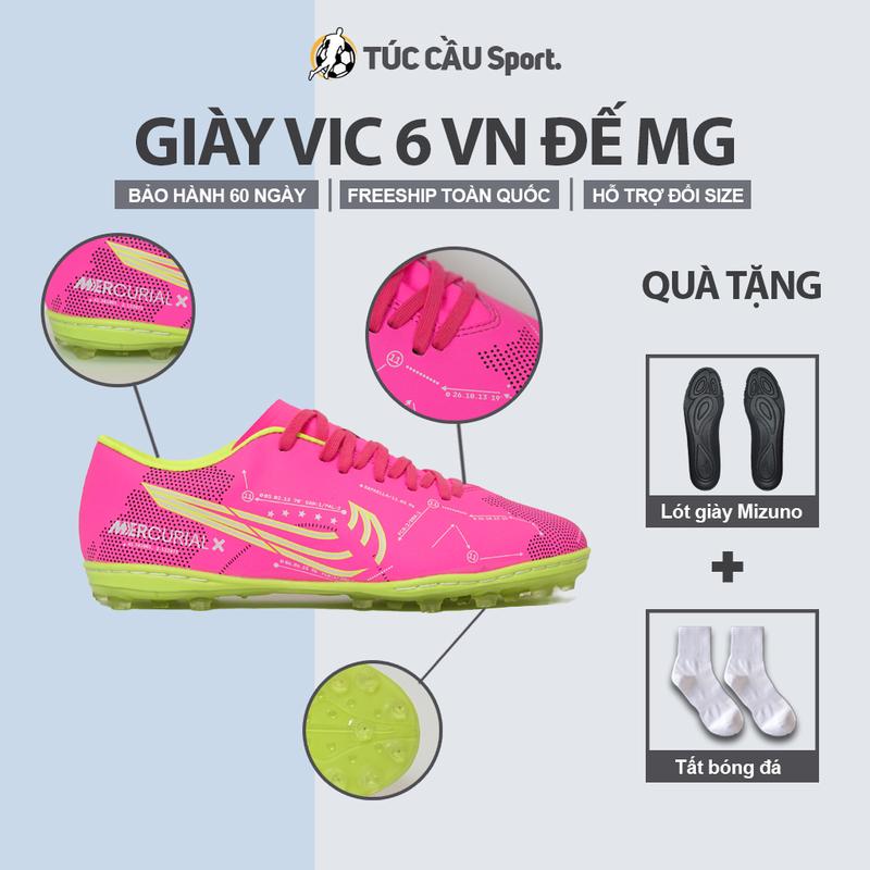 Giày Bóng Đá Vic 6 VN Đế LAI MG bám vượt trội mặt sân cỏ nhân tạo và tự nhiên (Tặng kèm: Tất + Lót giày MZN)