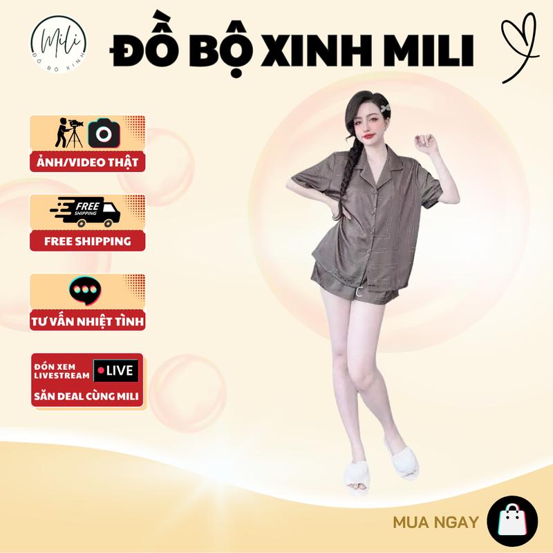 ĐỒ BỘ PIJAMA, Đùi Pijama, ĐỒ MẶC NHÀ, ĐỒ NGỦ NỮ, ĐỒ NGỦ XINH. Áo Tay Ngắn. QUẦN ĐÙI CÓ TÚI. VẢI LỤA LATIN CAO CẤP. IN 3D, HOẠ TIẾT SỌC, ĐƠN GIẢN. Women Voi Nho do bolatin
