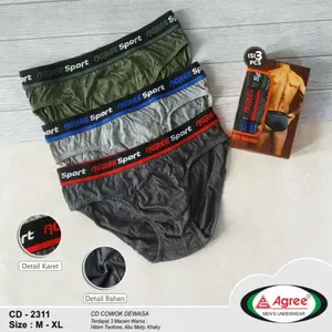ISI 3PCS - Celana Dalam Pria AGREE SPORT 2311 / Cd Pria murah SIZE M L XL XXL 4L 5L 6L