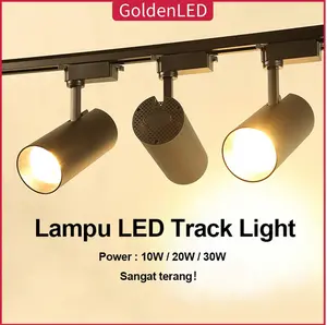 Golden LED LAMPU RELL TRACK LED SOROT LAMPU SOROT TRACKLIGHT REL SPOTLIGHT 10W / 20W / 30W COB SPOT LIGHT Hitam White