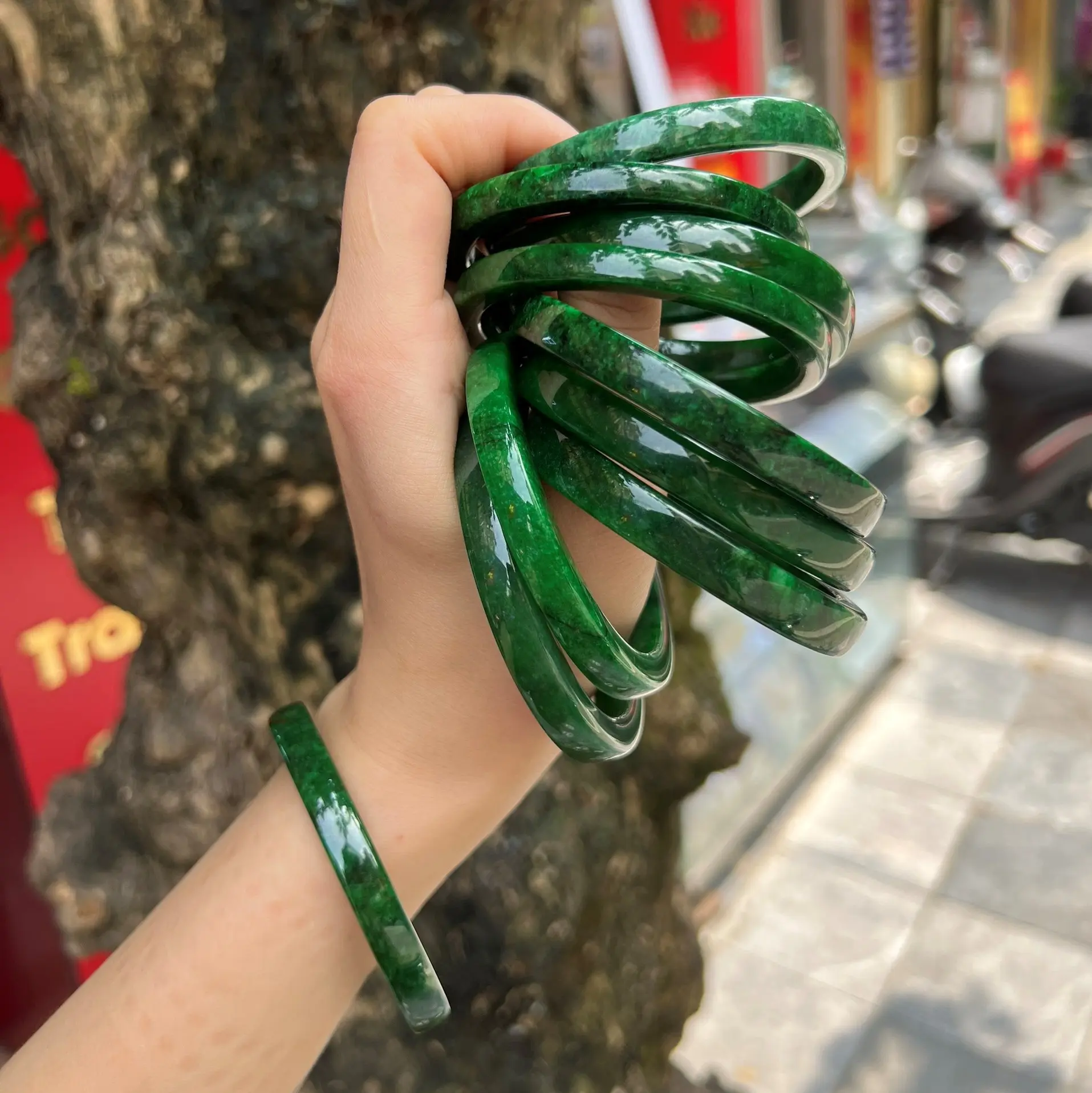 vòng tay sơn thủy bản mảnh thiên nhiên