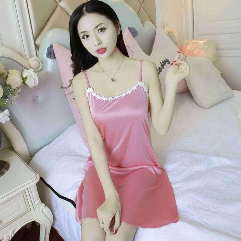 Váy Ngủ Nữ, Phong Cách Mùa Hè, Chất Liệu Lụa Lạnh Kiểu Dây Đeo Gợi Cảm Và Dáng Rộng Rãi, Phong Cách Hàn Quốc, Ngọt Ngào Và Dễ Thương, Thích Hợp Cho Các Cô Gái Sinh Viên, Đồ Mặc Nhà 6