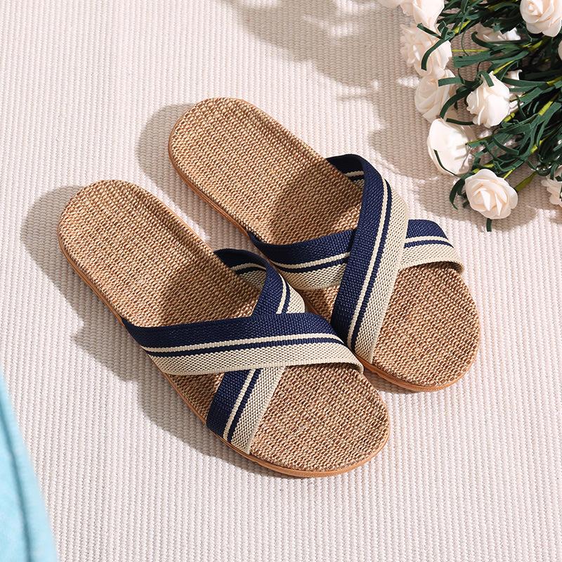 Product Introduction of Lenbychia - [Sẵn size] Dép cói quai chéo NAM phối màu basic - ứng dụng cao, văn phòng, trong nhà, đi biển - TN52 3